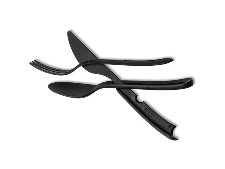 Besteck-Set silwy Schwarz Kunststoff 3-tlg - Besteck-Set