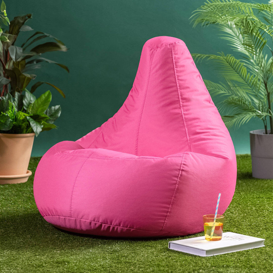 icon Dalton High Back Adult Gaming Indoor Outdoor Bean Bag Chair, Black Pink Medium