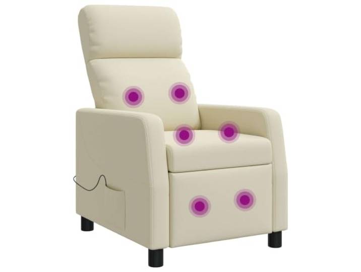 YUTAASU Massage Relaxsessel Creme Kunstleder Adjustable 115-160 Degree, Foam Fiber Fill, Metal Wood Frame, Easy Clean