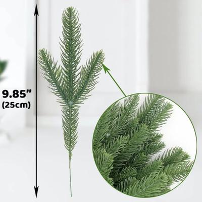 Inspired Finds 20PCS Artificial Pine Needle Branches Green Christmas DIY Garland Decor Stems 9.8in 5pcs