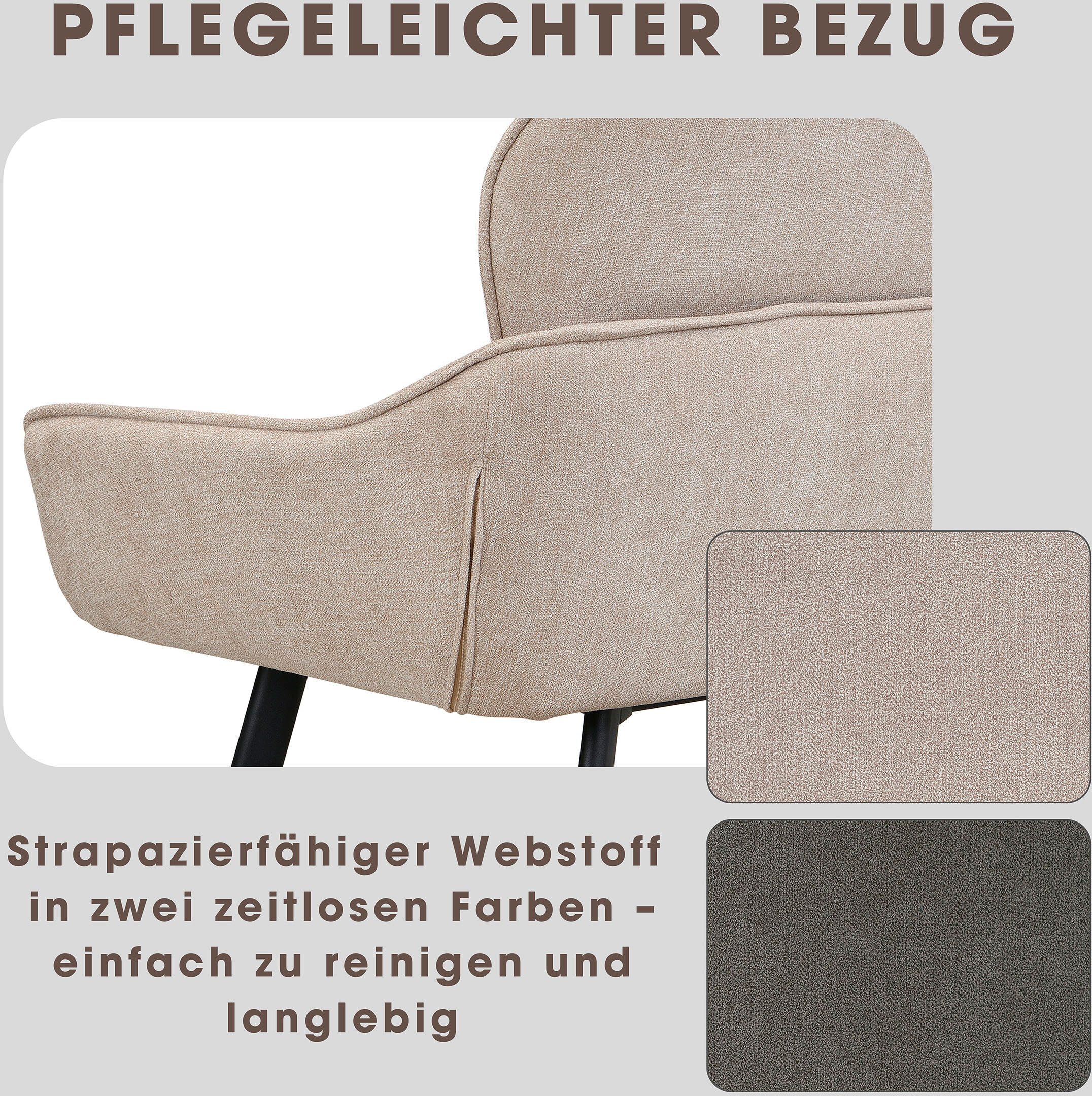 Sitzbank BYLIVING "Rico", beige (hellgrau, schwarz), B:160cm H:90cm T:62cm, Stoff, Sitzbänke, Sitzbank, gemütliche Esszimmerbank in 140 oder 160cm, hochwertiger Stoffbezug