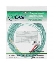 InLine Patch-Kabel LC Multi-Mode M bis ST multi-mode M 7.5 m Glasfaser 50/125 Mikrometer OM3 halogenfrei Türkis (88507O)