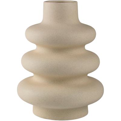 Dekovase AM DESIGN "Tischvase aus Keramik, Höhe ca. 23,5 cm", beige, H:23,5cm Ø:17,5cm, Keramik, Vasen, Keramikvase, Dekoobjekt, Blumenvase