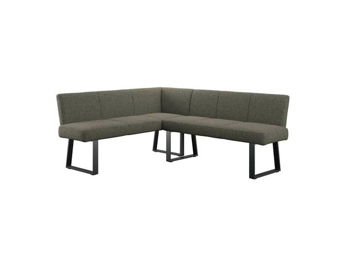 Eckbank Grün Metallbeine Leinenoptik Terri 162x202 cm