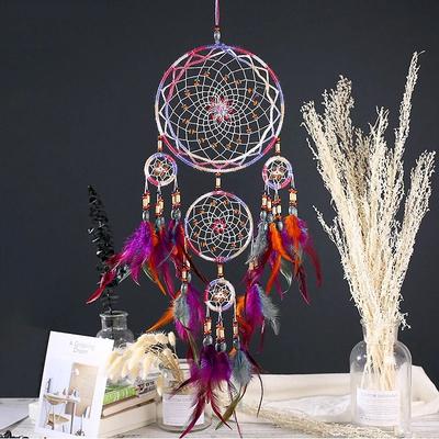 Inspired Finds Handmade Five Ring Dream Catcher Wall Hanging Boho Decor Ornament sun