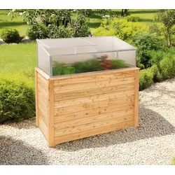 Klassik Plus 130 | Lärchenholz Hochbeet mit Frühbeetaufsatz | Lärchenholz | 130x65x84 - Natur