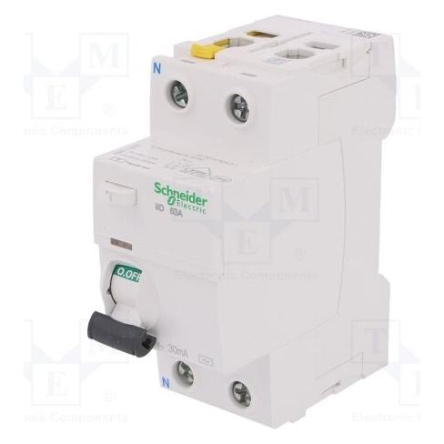 Schneider Electric Acti 9 iID-RCCB-2P-63A-30mA-Typ AC A9Z11263 (A9Z11263)