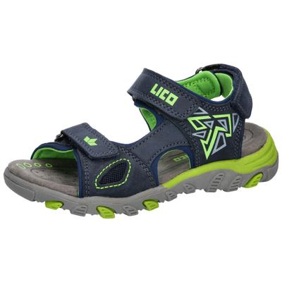 Sandale LICO "Sandale Kiano V", Mädchen, Gr. 38, blau, Leder, Schuhe Sandale