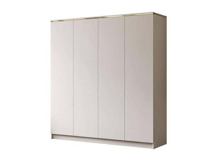 Lookway Kleiderschrank Aurora 4D Kaschmir mit Push-to-Open oder Goldgriffen, goldene Dekorleiste – Modernes Schlafzimmer-Möbel (Push-to-Open System)