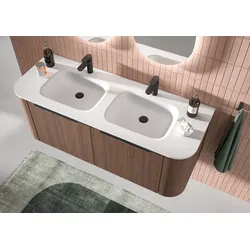 Pelipal Serie 7200 Solid Surface Doppelwaschtisch rund, BMD038F13702 BMD038F13702