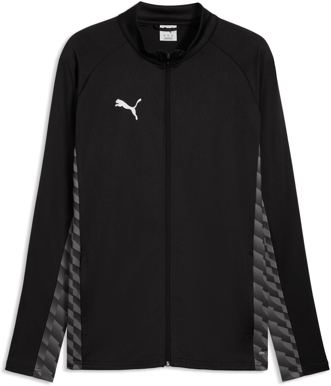 Trainingsjacke PUMA "TEAMLIGA26 TRAINING JACKET", Herren, Gr. XL, schwarz (puma schwarz, puma weiß, flat schwarz gray), Sweatware, Obermaterial: 100% Polyester, mehrfarbig, slim fit normal, Jacken Trainingsjacke, atmungsaktives Material, Slim Fit, mit Rei