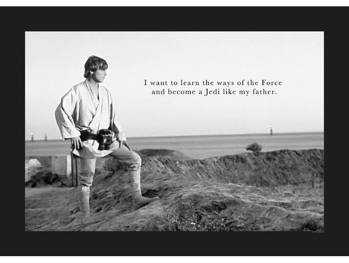 Bild KOMAR Star Wars Classic Luke Quote , bunt (farbe bild(er): bunt), B:70cm H:50cm, Holz, Papier, Bilder, Bild, Wandbild zur Dekoration im Kinderzimmer - ohne Rahmen