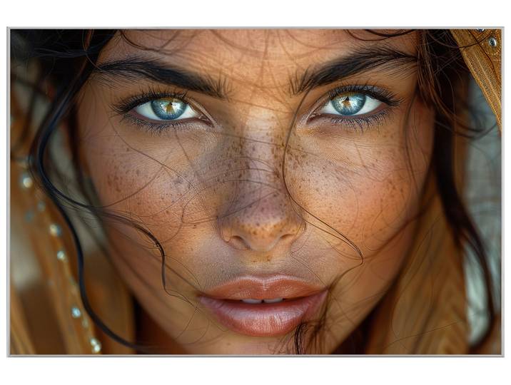 Bild mit Rahmen Green Eyes Oriental image LAND