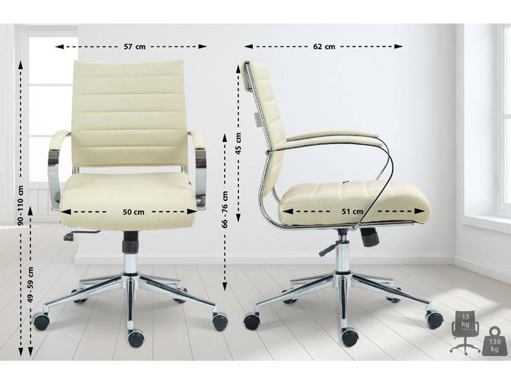 Bürostuhl Oakland Stoff - creme