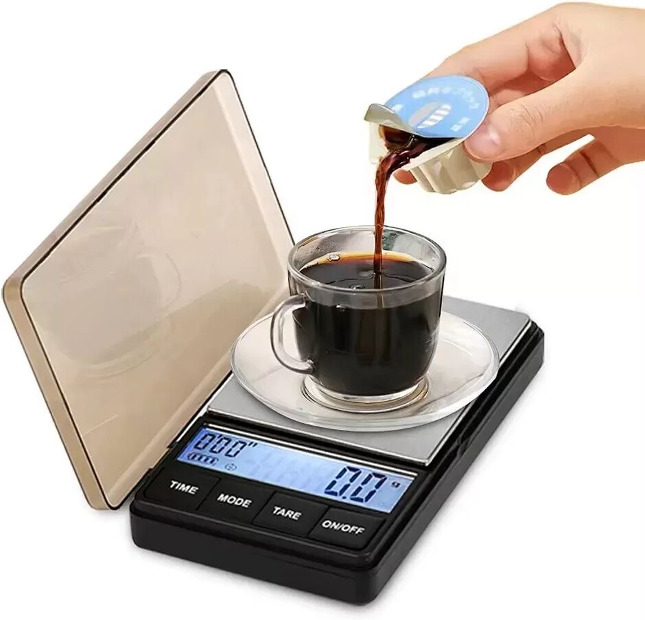 INF Mini Digitale Kaffeewaage 1000g/0,1g mit Timer - Hochpräzise Espressowaage