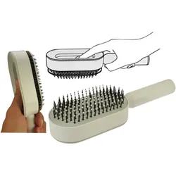 1 Stück Fantasia Haarbürste "Easy Clean", weiß, Kunststoff 25 cm