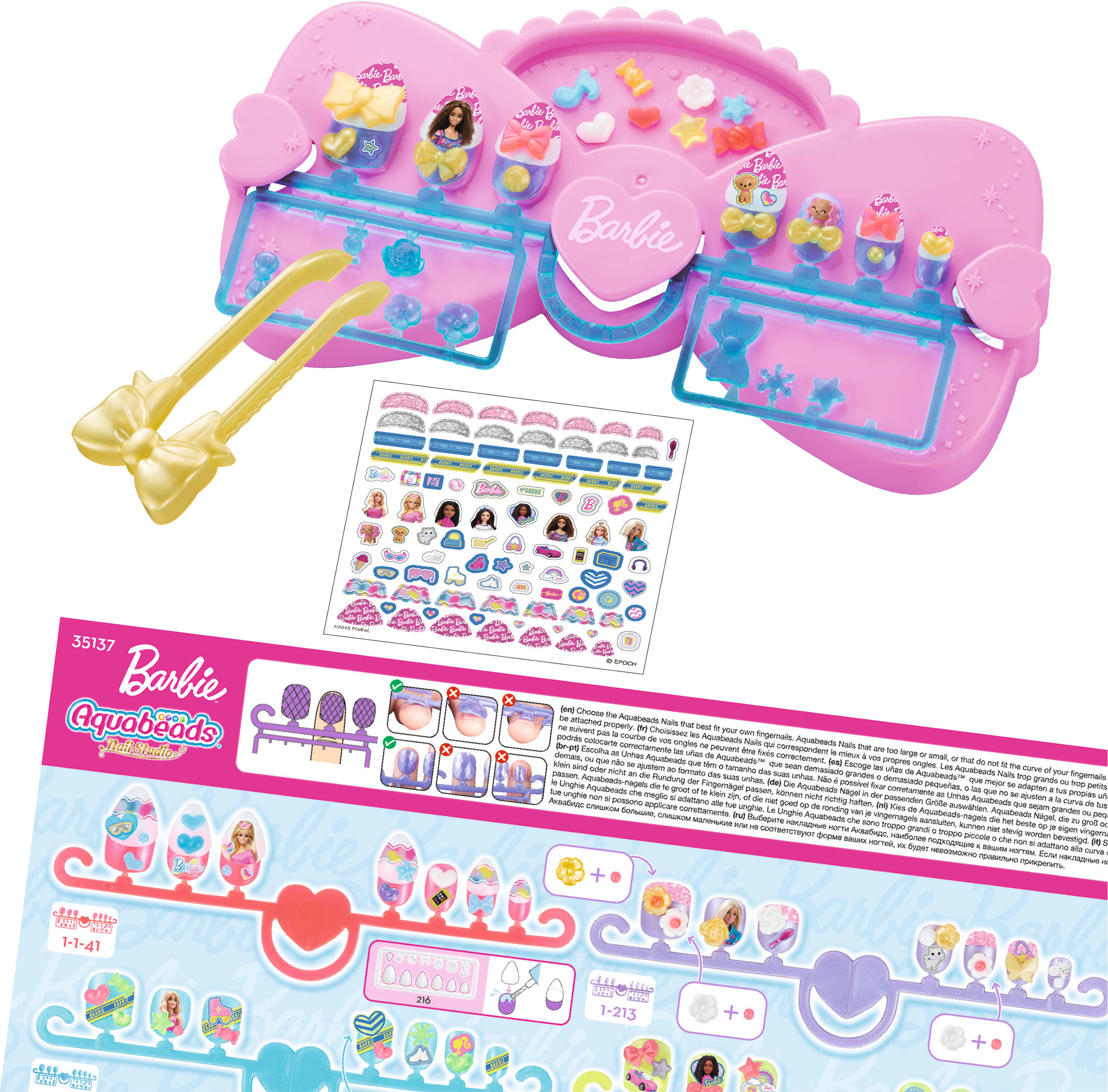 Kreativset AQUABEADS "Barbie Nagelstudio", bunt, Kreativsets, Kinder, Kreativset