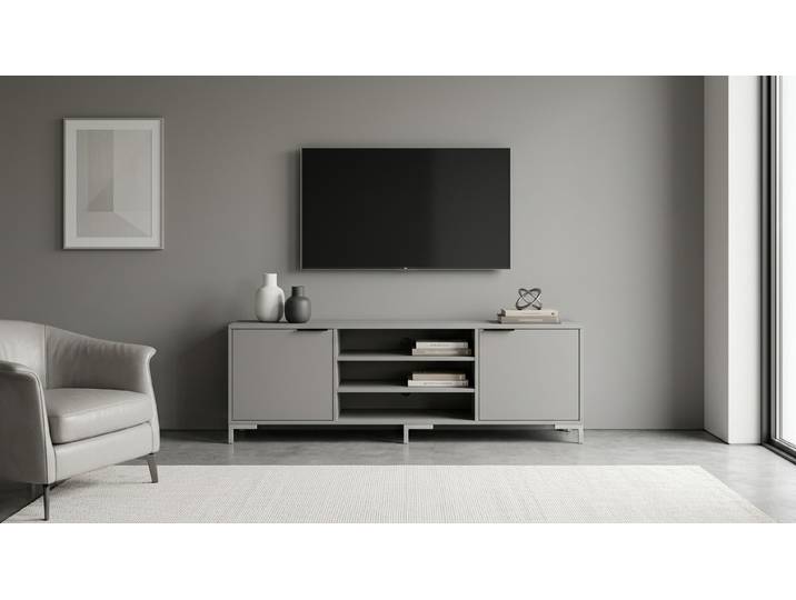TV Sideboard mit Klapptüren Premium Dekore Grau