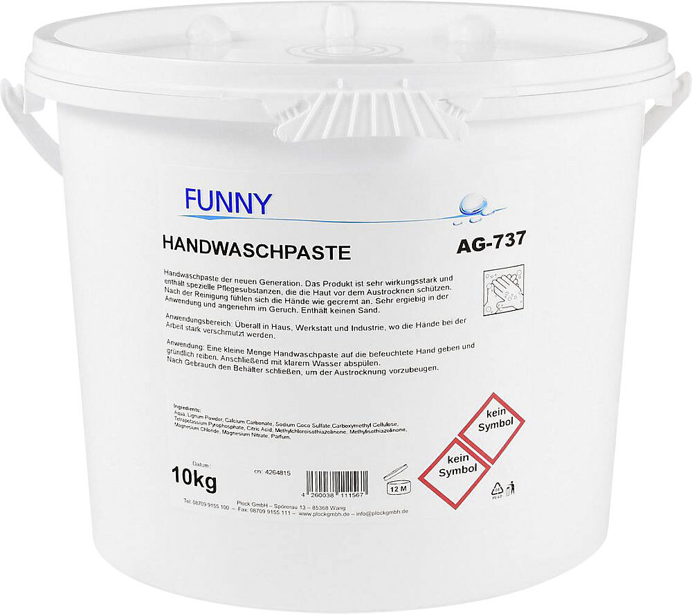 kaiserkraft Handwaschpaste, sandfrei, Inhalt 10 l, gelb/braun