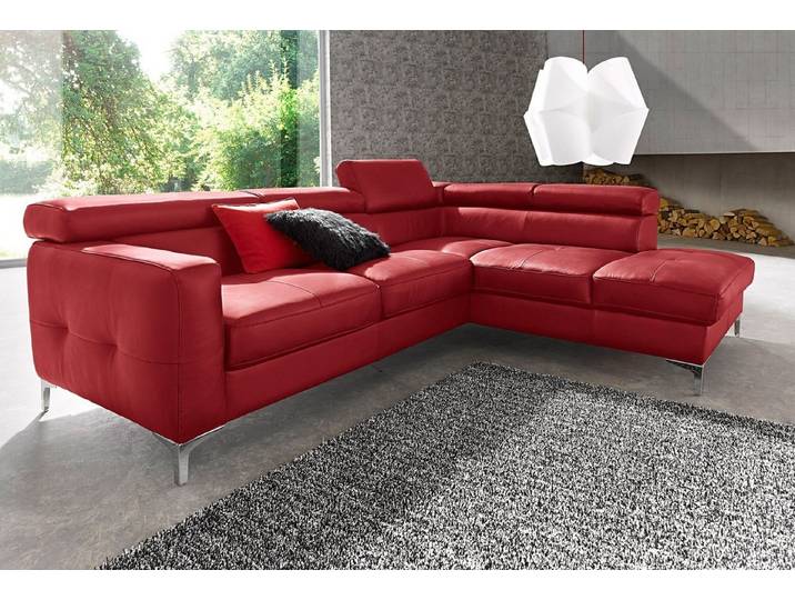 COTTA Polstergarnitur Sammy L-Form, (Set), Set bestehend aus: Ecksofa mit Kopfteilverstellung & Hocker