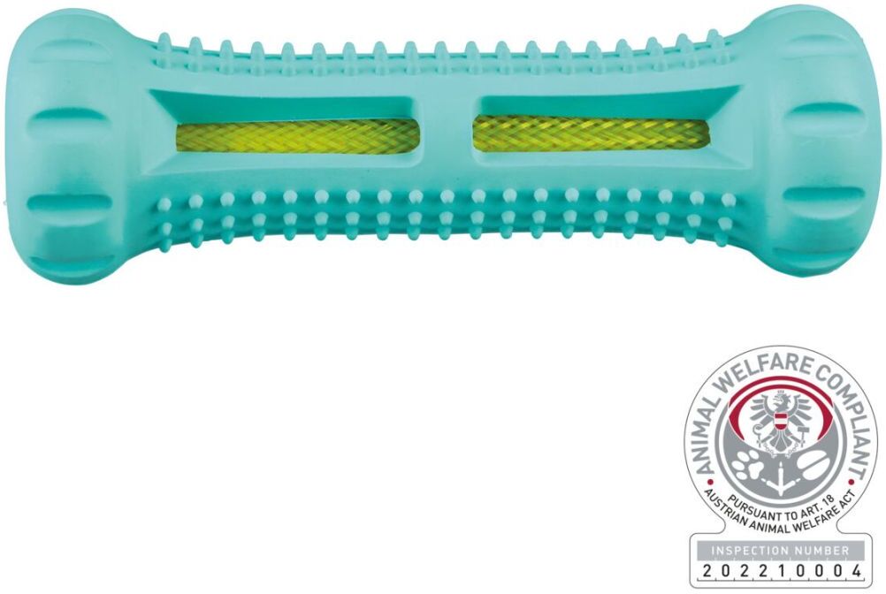 TRIXIE Denta Fun Knochen, Minzgeschmack, Naturgummi, 14 cm