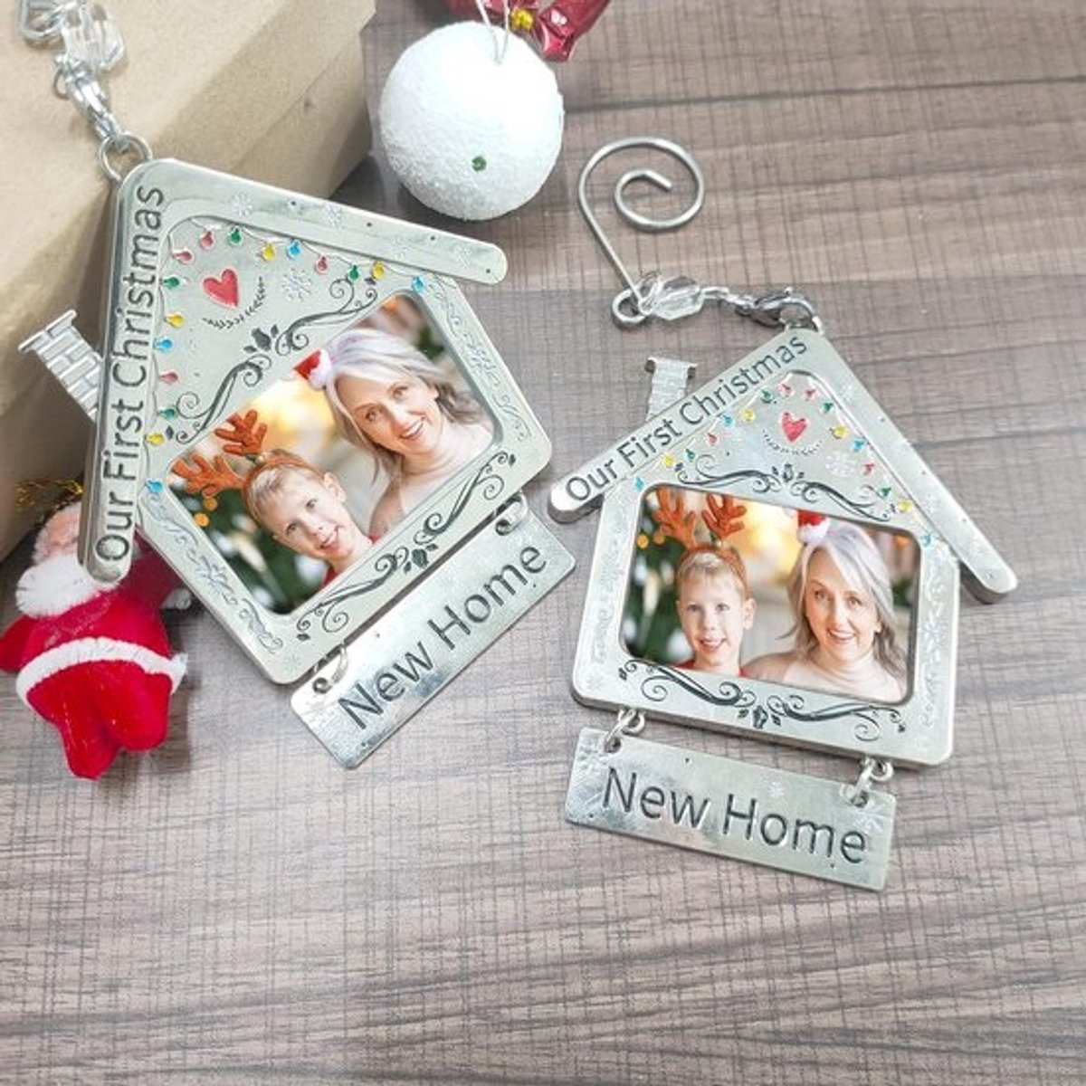 Mini Metal Fotolijstjes Hanger voor Kerstboom Versiering DIY Cadeau