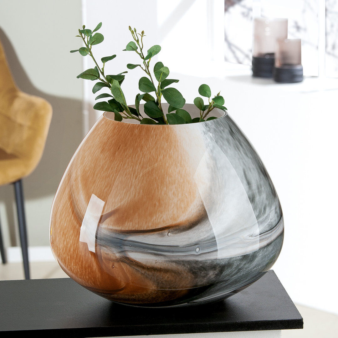 Ivy Bronx Anniek Handmade Glass Jar Brown/Gray 40cm H x 18cm W x 18cm D