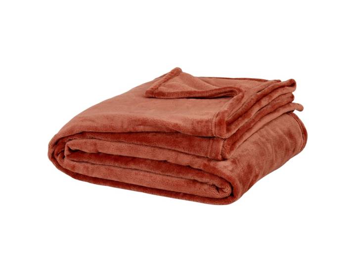 Glänzendes Plaid aus recyceltem Polyester, orangefarben, 230x150cm