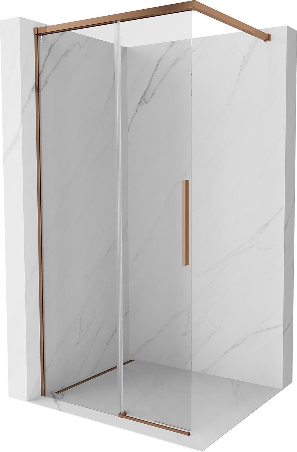 Mexen Rox Duschwand Walk-in 115 x 200 , transparent 8 mm, Roségold - 8C2-115-003-60-00