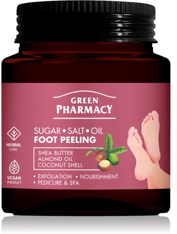 Green Pharmacy Foot Care Regenerating Sugar-Salt Oil Foot Peeling exfoliating foot scrub 300 ml