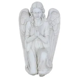 DELUKE Engel LENA Keramik Weiß antik 90x45x60cm Engel-Optik Dekoration Indoor Outdoor