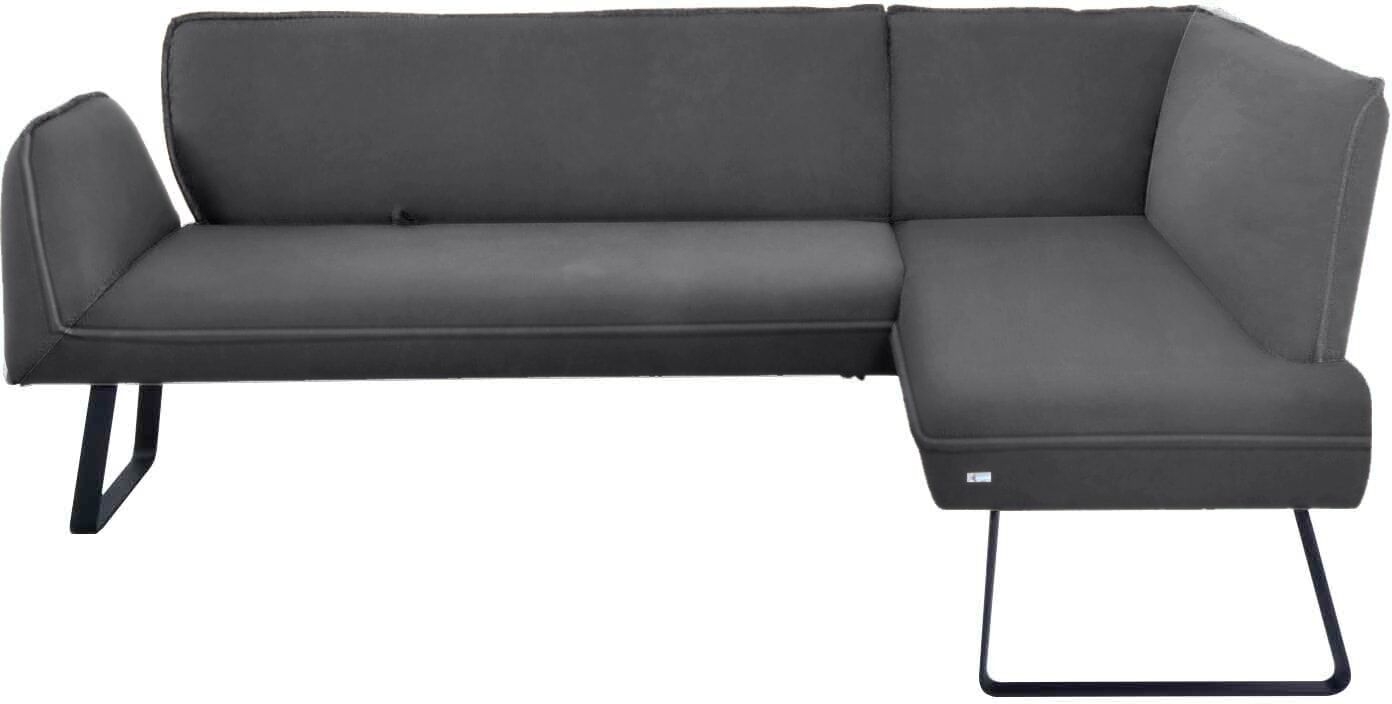 K+W Komfort & Wohnen "Drive" mit Seitenteilverstellung am langem Schenkel zur Sitzplatzerweiterung asphalt 88 B/H/T: 91cm x 68cm, Leder CLOUD, langer Schenkel links