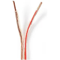 Nedis Lautsprecherkabel 2x 4.00 mm2 Kupfer 15.0 m rund PVC Transparent - Verlän (15 m, 4 mm2), Lautsprecherkabel, Transparent