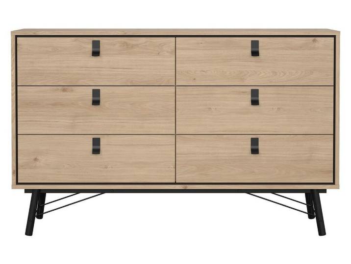 CALICOSY - Commode double 6 tiroirs avec piètement métallique L150\,3 cm - JOYCE