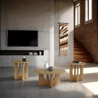 Esofastore Contemporary 3pc Living Room Table Furniture Set Cross Base