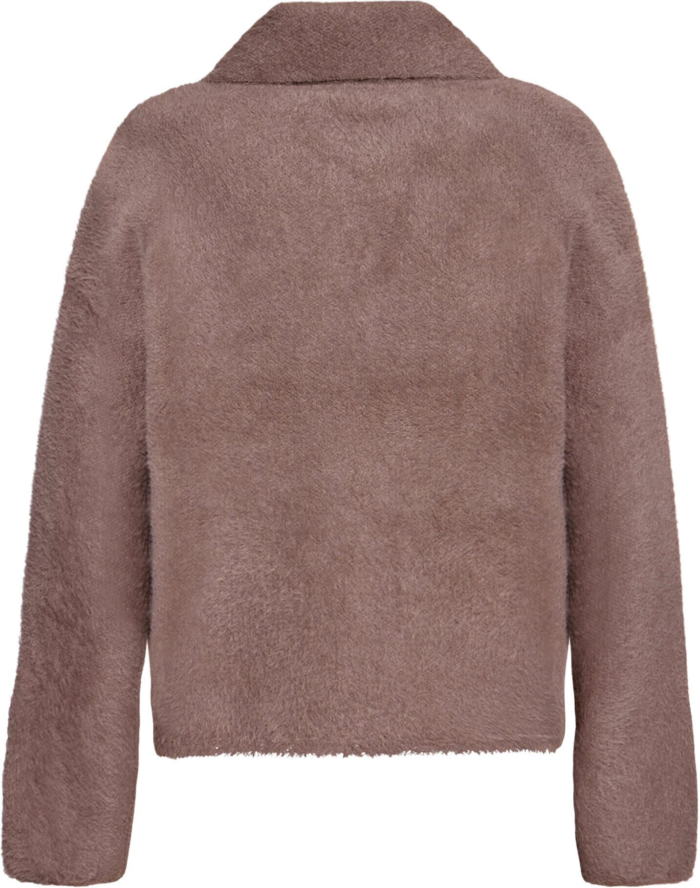 Cardigan BETTY BARCLAY "Strick-Cardigan mit Kragen", Damen, Gr. 42, braun (schlamm), Strickjacken Cardigan