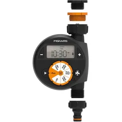 Fiskars, Zeitschaltuhr/Timer mit 1 Ausgang, Für alle gängigen Wasserhahngrössen, Leicht ablesbares LCD