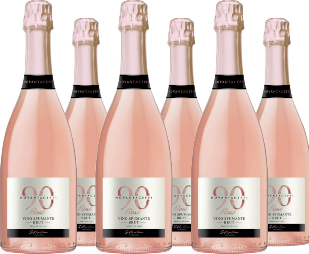 6er Vorteilspaket Vino Spumante Rosé Brut 0,75l  Novantaceppi