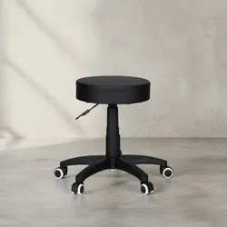 KADIMA DESIGN Büro- und Kosmetikhocker mit Leder-Optik, 360° drehbar, höhenverstellbar 44-55 cm, stabil