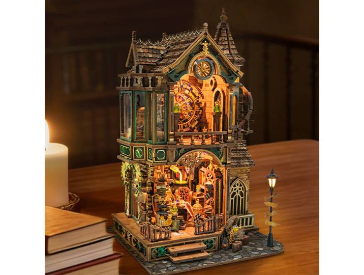 Kits de figurines miniatures DIY en bois, thème Tour de l'Horloge Magique et Cottage, pour cadeaux d'anniversaire entre amis, décoration intérieure et artisanat
