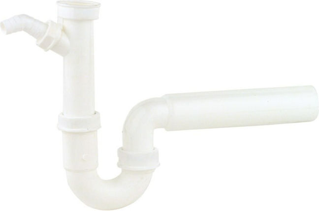 KIRCHHOFF KS Siphon à tube pour évier blanc, 1 1/2