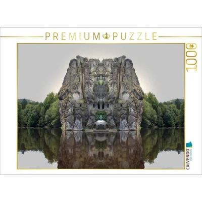 CALVENDO Puzzle Spiegelwelt - die Externsteine | 1000 Teile Lege-Größe 64x48cm Foto-Puzzle für glückliche Stunden
