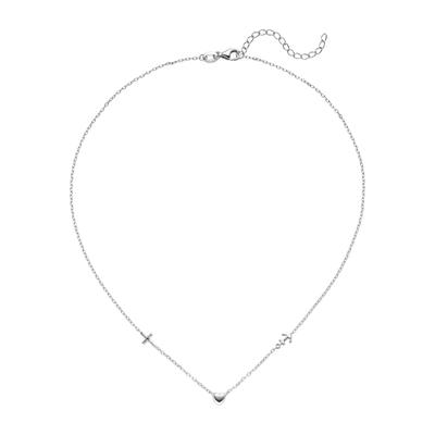 Collier JOBO "Glaube Liebe Hoffnung", silber (silber 925), Halsketten, Damen, Silber 925 (Sterlingsilber), L: 43, Collier, 925 Silber 43 cm
