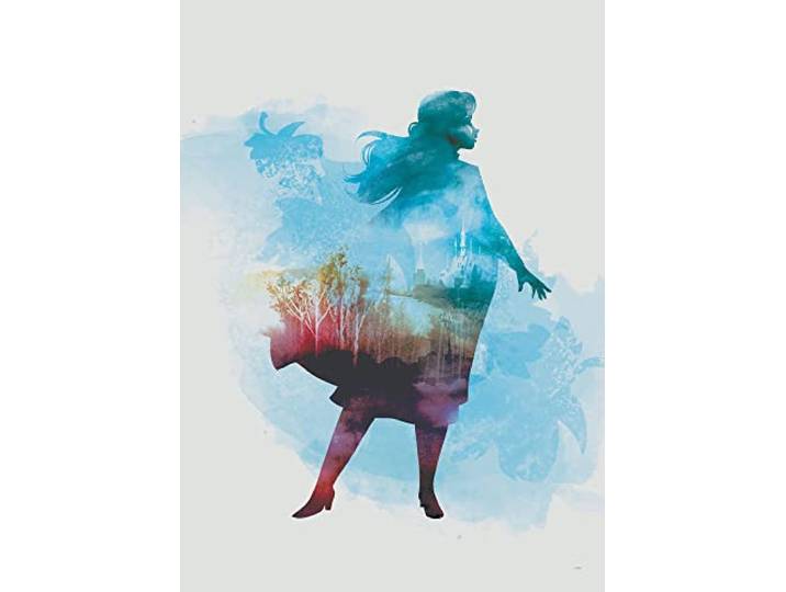 Komar Frozen Anna Aquarelle – Taille : 50 x 70 cm Tableau mural\, poster (sans cadre) Disney