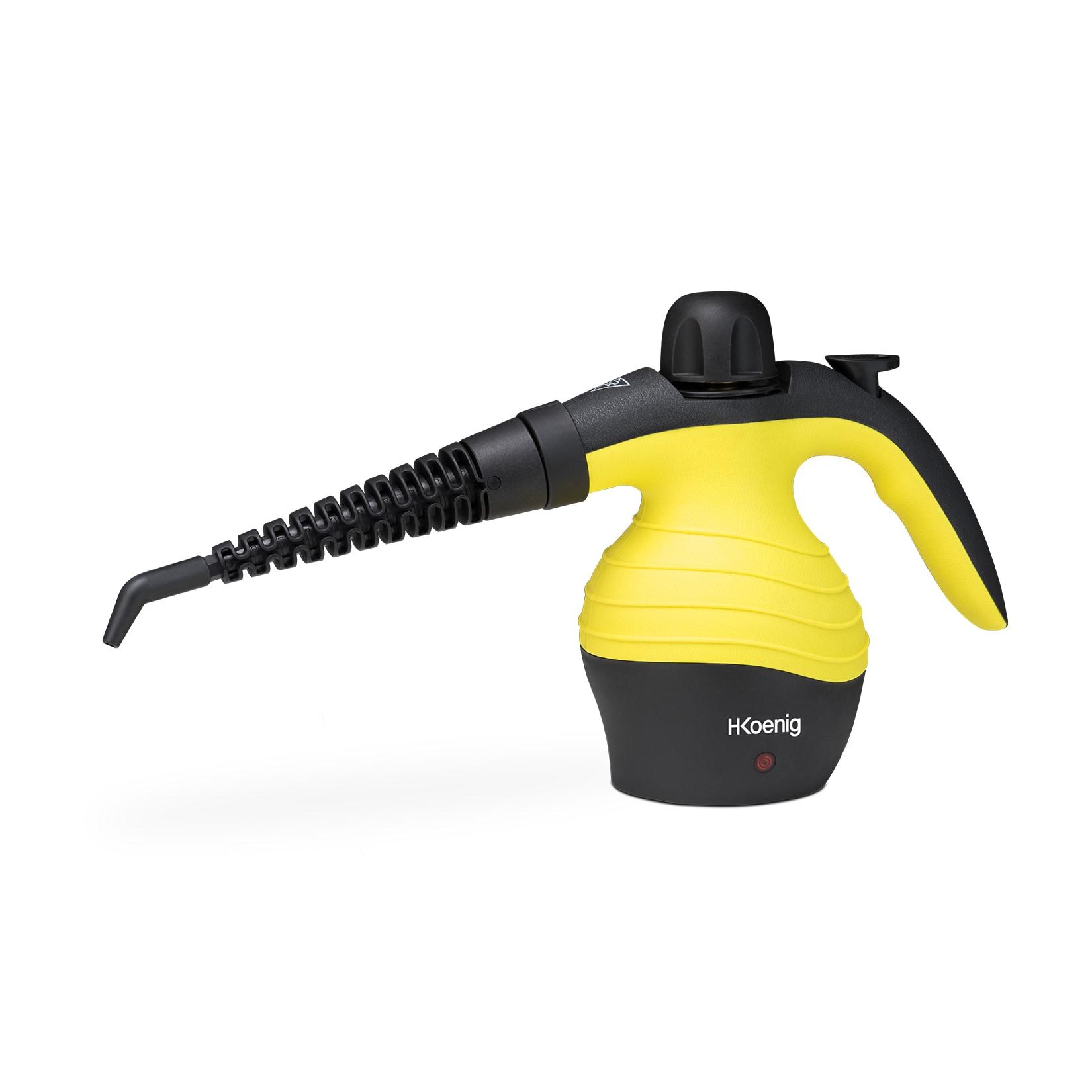 H.Koenig Handdampfreiniger NV60 / 3,5 bar / verschiedene Aufsätze / 350 ml Wassertank / 1000W/ gelb