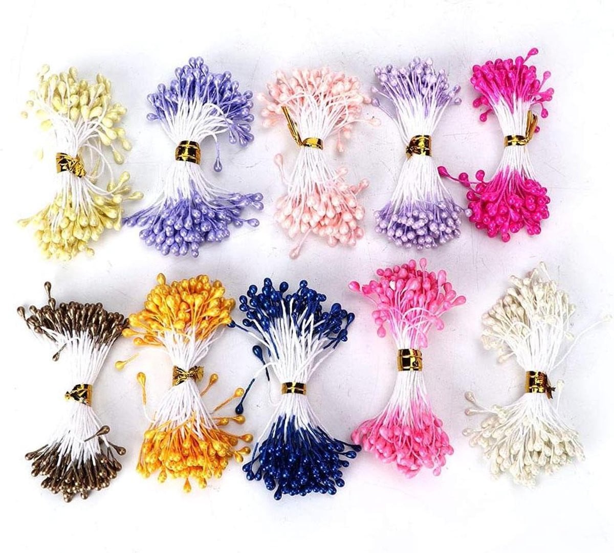 900 stuks Bloem Meeldraden - Kunstbloem Stamper voor bloemen knutselen - Handgemaakt dubbel hoofd - Meerdere kleuren