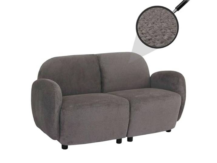Mendler 2er-Sofa HWC-P33 Stoff/Textil Chenille (330 g/m²) - hellgrau 2-Sitzer, Couch, Loungesofa