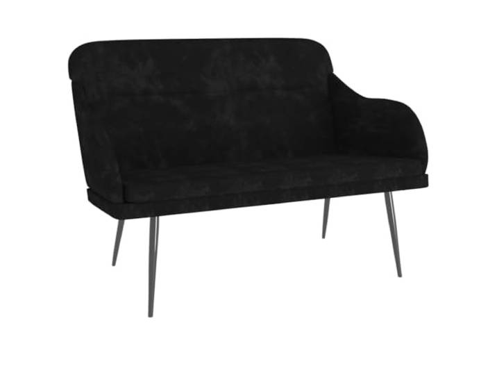 Makastle Sitzbank Schwarz 110x76x80 cm Samt