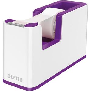 Leitz Klebebandabroller WOW, 5364-10-62 Duo Colour, Tischabroller, Klebeband 19mm x 33m, weiß/violett