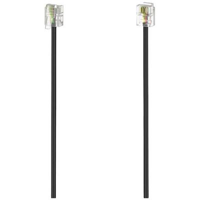 Hama Telefon (analog) Anschlusskabel [1x RJ11-Stecker 6p4c - 1x RJ11-Stecker 6p4c] 10 m Schwarz